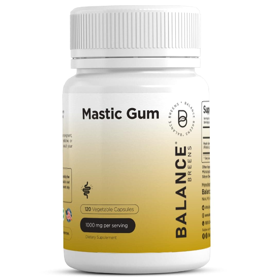 Mastic Gum 1000 mg Supplement - Supports Gastrointestinal Health, Digestive System and Cardiovascular Health - 120 Count