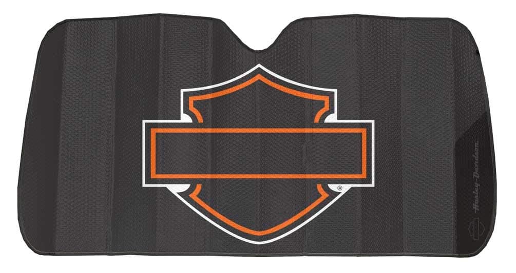 Harley-Davidson Bar & Shield Logo Accordion Auto Sunshade - Matte Black 3948W