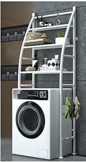 Storage Rack Shelf 3 Layer Over Washing Machine Storage Rack Utility Metal Bathroom Shelf Space Saver Organization for Laundry Room, Metal Bathroom Toilet Wash Basin Floor Stand Shelf