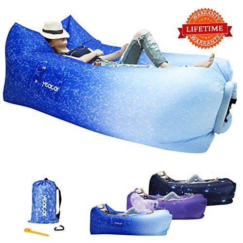 yeacar Inflatable Lounger Air Sofa, Portable Waterproof Indoor or Outdoor Inflatable Couch for Camping Park Hiking Travelling Picnics Pool Music Festivals and Beach Party