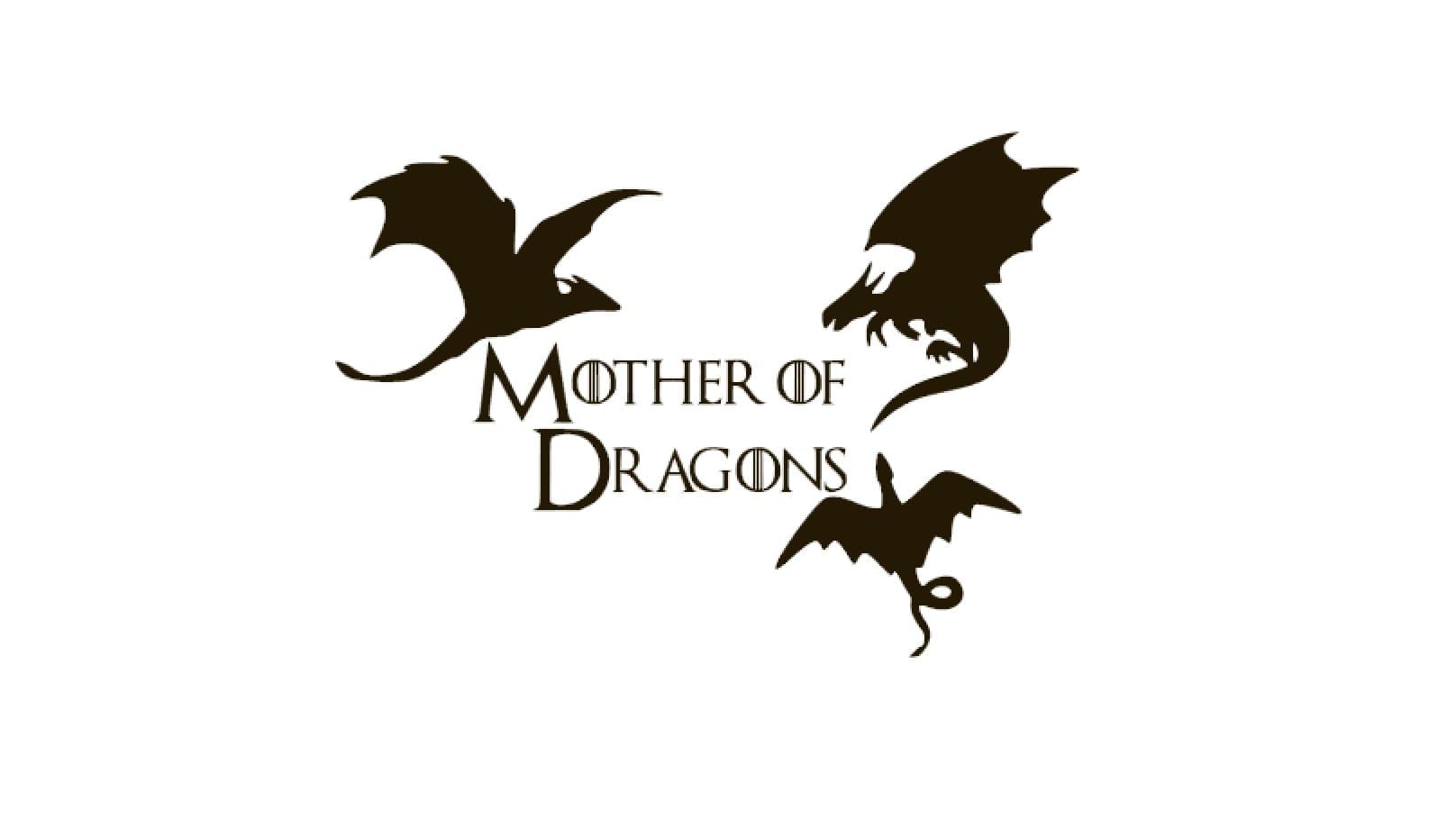 Mother of Dragons Khaleesi Vinyl Sticker Decals (Pack of 2) for Car Bumper Window Laptop (8" x 5.6", Black)