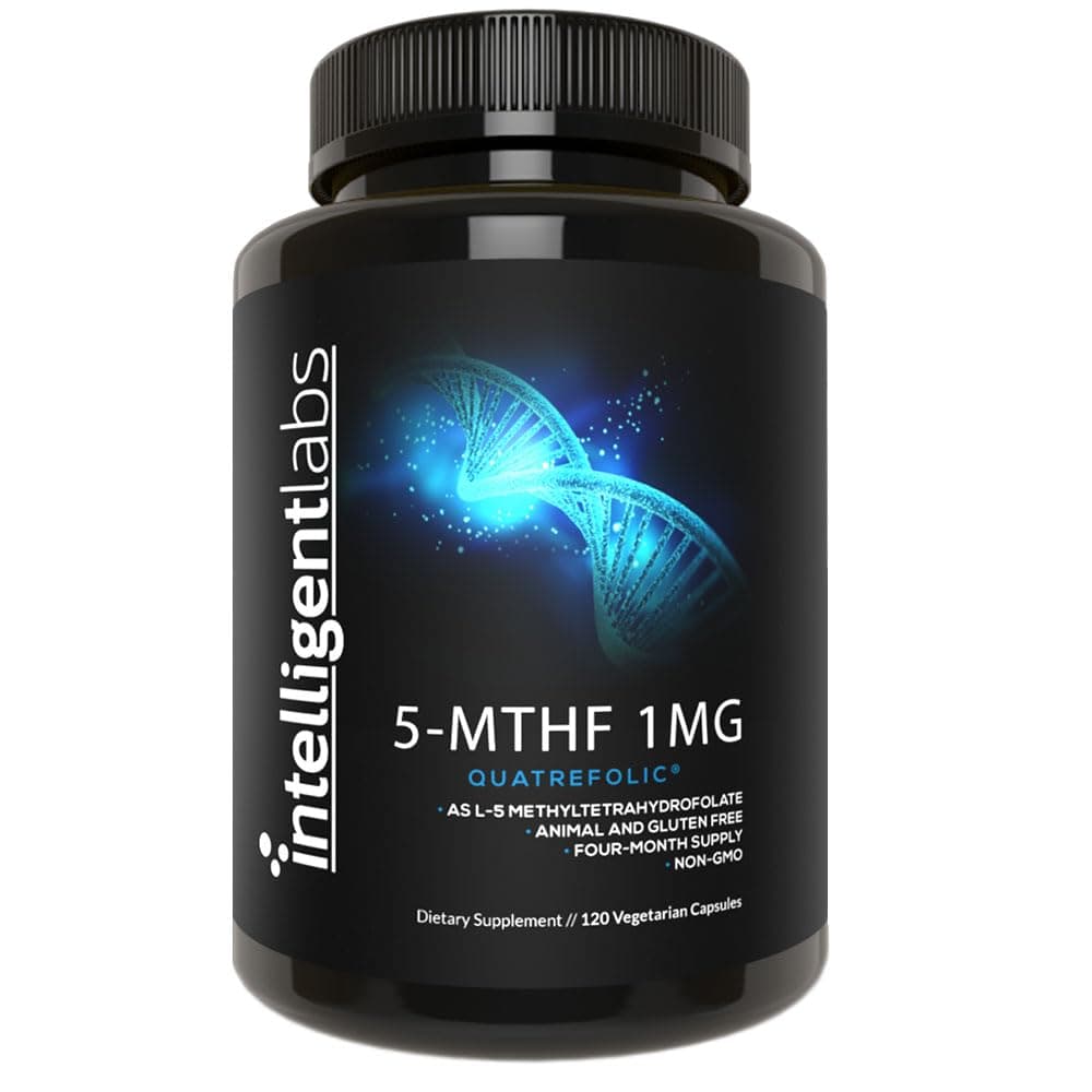 1MG 5-MTHF Methylfolate, 120 Capsules, 120 Days Supply, Best Value Folic Acid Supplement as Quatrefolic, Activated Folate, 1MG = 1000mcg, 5 methyltetrahydrofolate