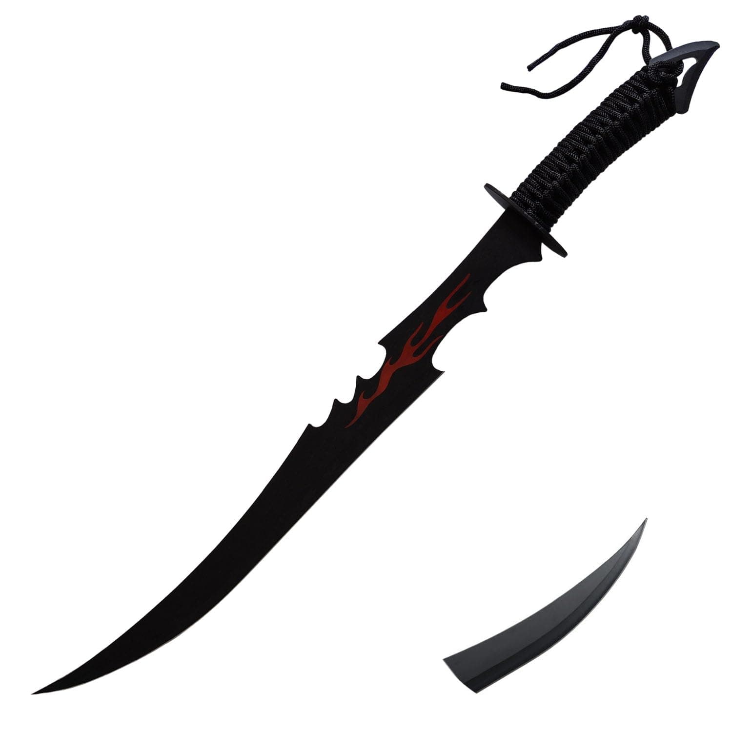 Machete with Nylon Sheath and Lanyard with Darts Jungle Hunter Machete for Outdoor Adventure Black