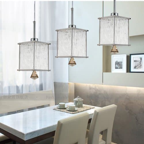 Small size Crystal & Polished Chrome Porch Pendant Lamp Modern Diamond Crystal Hanging Dining Room Uniqlo Lamp Corrider Hallway Pendant Fixture