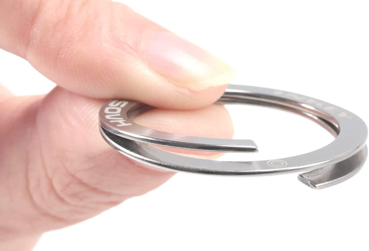 HAOS InKey - Quick Release Stainless Steel Keychain with (3 Small Keyrings and Flannel Bag) Easy Open Keyring Key Organizer Keyholder for Men and Women Dog Tag Car Keychain