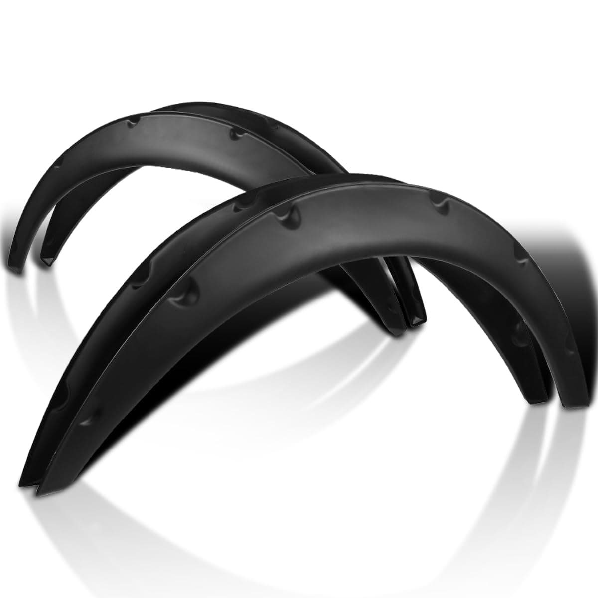 4PC Front + Rear Universal Flexible Car Fender Flares Black Durable Extra Wide Body Kit Wheel