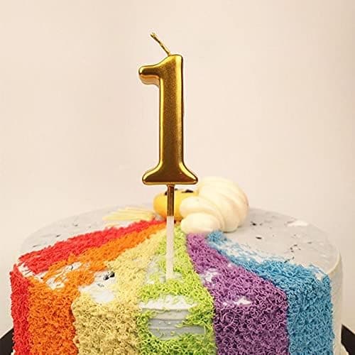 Gold 1ST Candle Number Birthday Candles Gold Cake Number Candles Party Celebration 1PCS