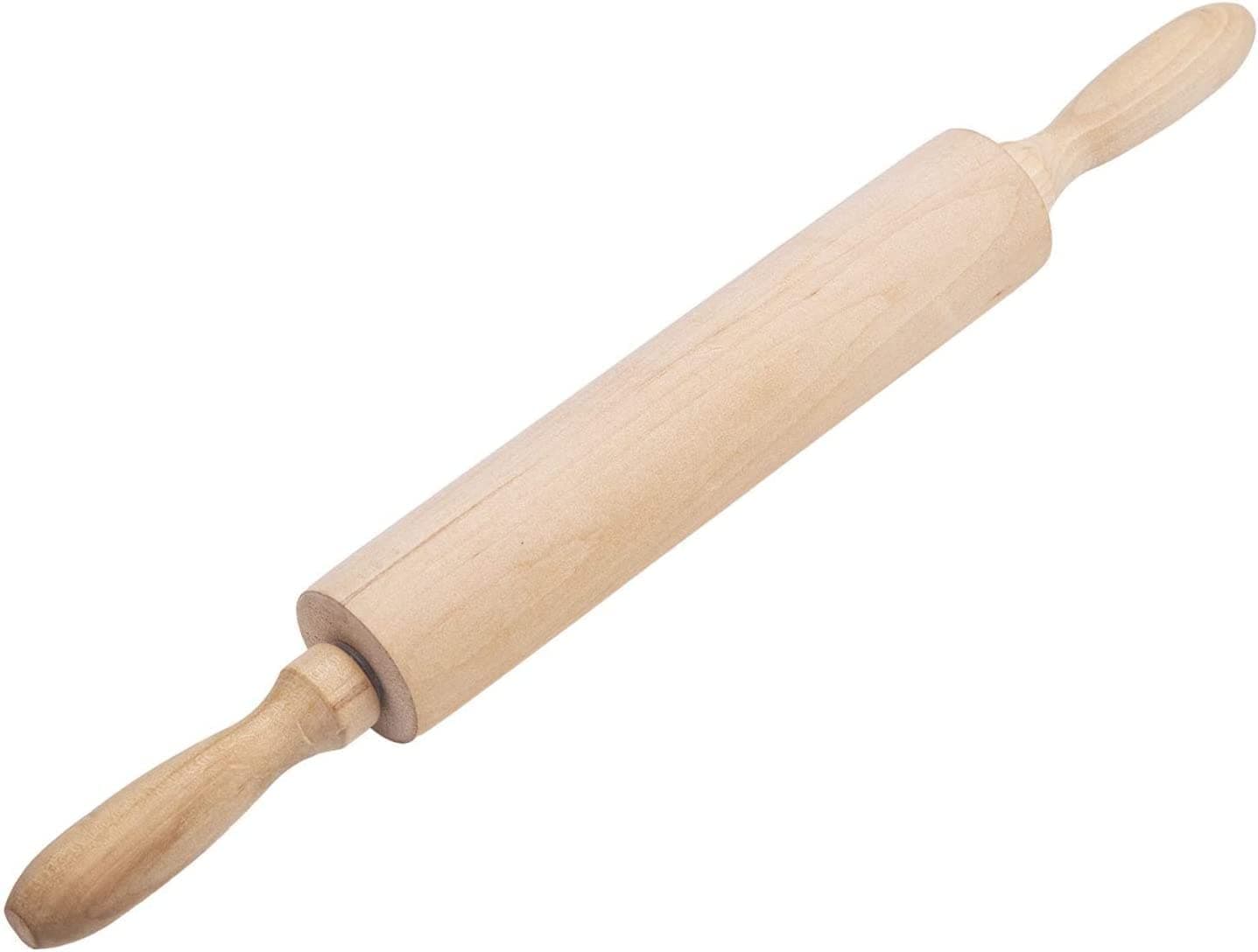 Wood Rolling Pin for Baking -15 Inch Professional Dough Roller with Handle, Essential Wooden Tool for Making Cookie | Pasta | Fondant | Pizza | Pastry | Tortilla | Pie | Bread | ect.|