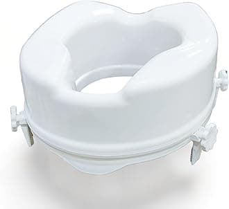 VEAYVA Raised Toilet SEAT 6 INCH | Commode Elevator | Commode Raiser 6 INCH 4 Clips ADDS More Stability and Safety