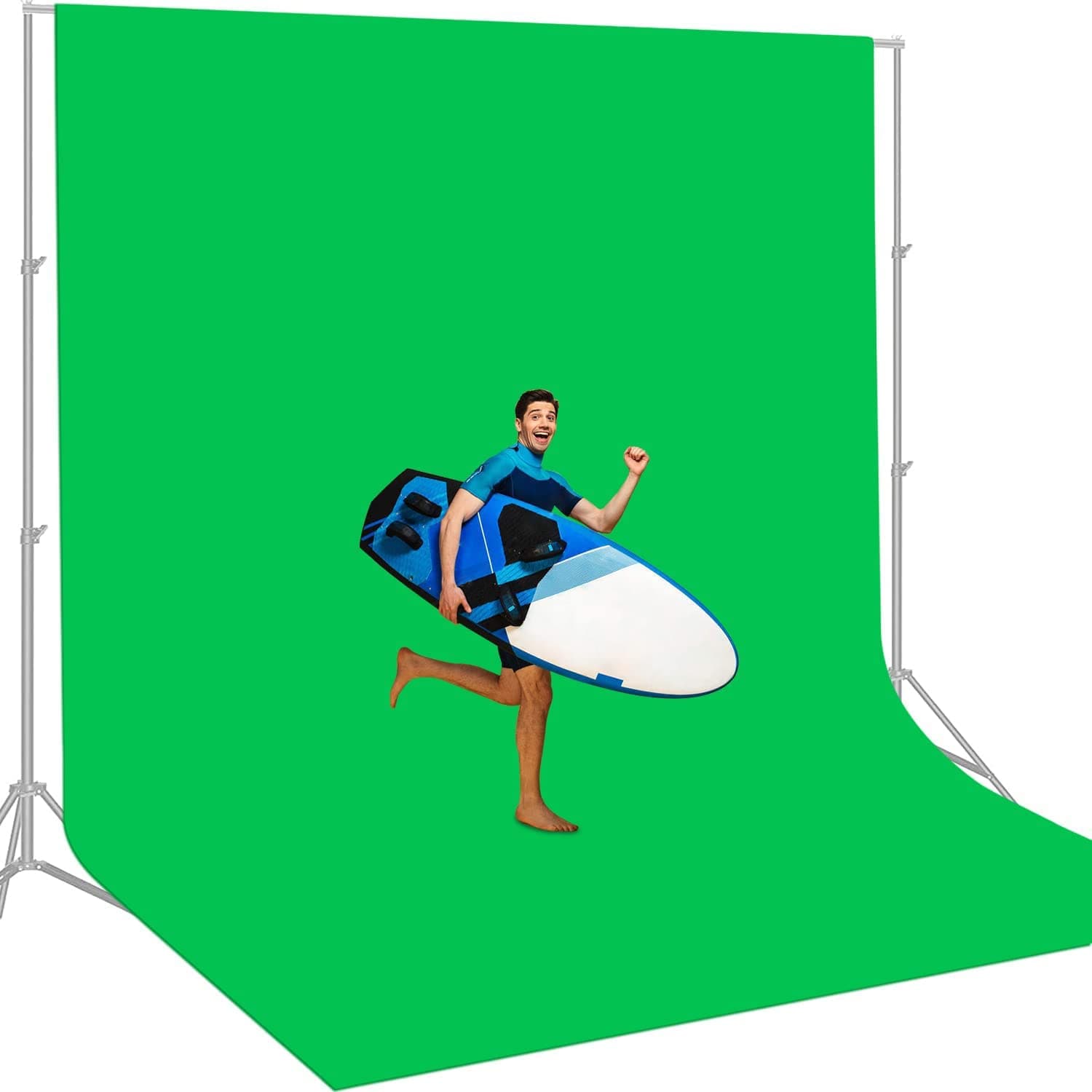 12 X 10 FT Large Green Screen Backdrop for Photography, GreenScreen Background for Zoom Meeting, Polyester Cloth Fabric Curtain, Chromakey Video Photoshoot Studio YouTube Conference Streaming