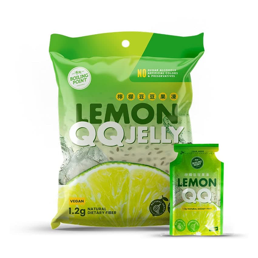 Boiling Point Jelly Fruit Konjac Jelly Lemon QQ Jelly with Lemon Honey Flavor Basil Seed - Healthy Natural Fruit Snacks for Kids & Adults, Gluten Free, Fun Squeeze Pack (Total 12 Count Pack)