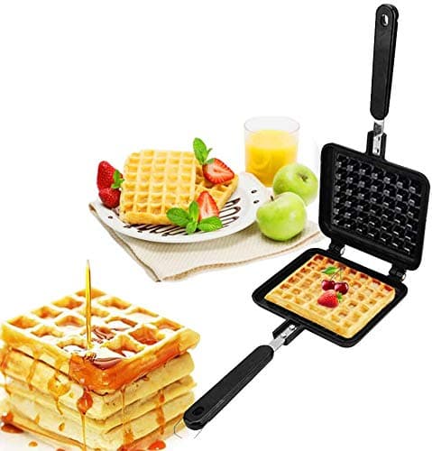 TIM Non-stick waffle iron, waffle maker pan material has no harmful substances or additives, suitable for Belgian waffle sandwich toaster, breakfast, etc. (SINGLE HEAD)