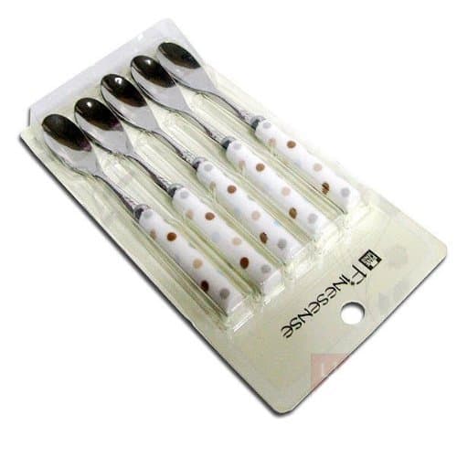 18/10 Stainless steel Desert / Appetizer / Cocktail / Tea SPOONS, Set of 5, Ceramic handle