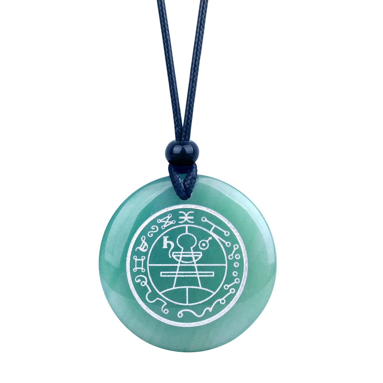Secret Seal of Solomon Pendant - Supernatural Gemstone - Key of The King Medallion - Pentagram Necklace - Evil Eye Protection Amulet - Miraculous Medal
