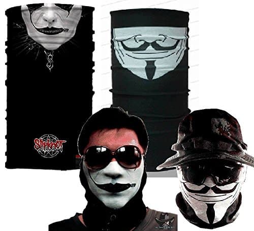 V for Vendetta White Mask Uv Protection Fishing Mask Scarf Bandana Headband Headwear M18149 Headface Biker Bb Gun Fishing Angler Extreme Motocross