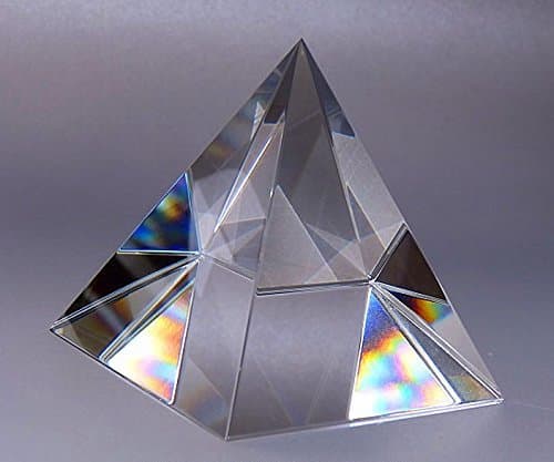 2.25" Crystal Clear Pyramid w/Free 40MM Feng Shui Hanging Crystal Ball Prism