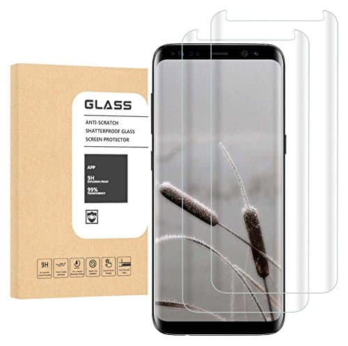 LUJI[2PACK] Samsung Galaxy S8 Clear Screen Protector,[Case Friendly][Anti-Fingerprint] Tempered Glass Screen Protector for Samsung S8