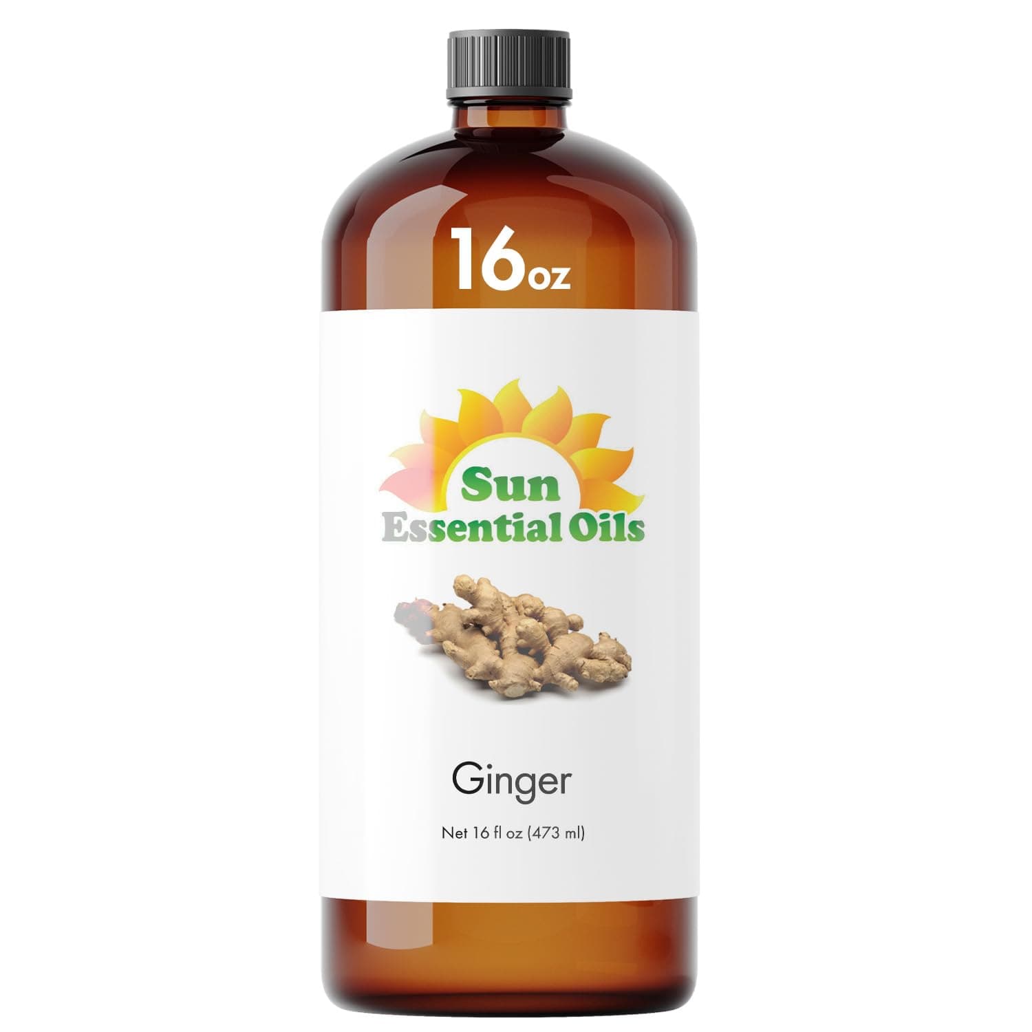 Sun Essential Oils Ginger Essential Oil 16 Fl Oz (Pack of 1) – Large Bottle for Aromatherapy, Diffusers, DIY Blends, and Home Fragrance