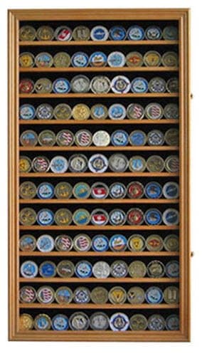 Large 108 Military Challenge Coin Display Rack Case Cabinet Wall Rack