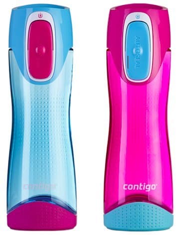 CONTIGO Swish Autoseal 500ml Water Bottle - 2 Pack - SkyBlue & Magenta