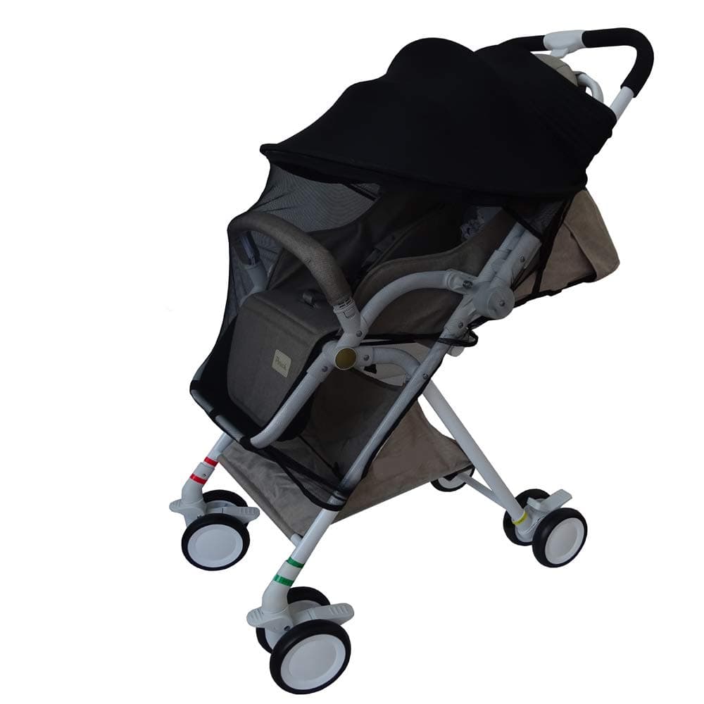 Baby Stroller Mosquito Net,Baby Stroller Sunshade Cover,Canopy Infant Stroller Netting,Breathable Black Jogging Bug Net.