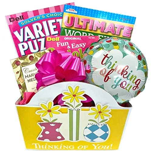 Gifts Fulfilled Thinking of You Gift Box with Word Search and Snacks for Get Well, After Surgery, Recovery, Illness, Encouragement