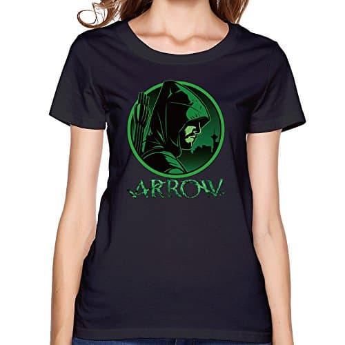 VARY Women's Oliver Queen The Green Arrow Logo Genesis T-shirt Short Tee