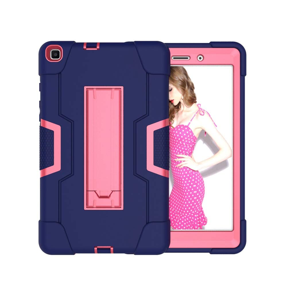 Cherrry for Galaxy Tab A 8.0 (2019) SM-T290 Case,Heavy Duty Rugged Hybrid Full-Body Shockproof Build in Kickstand Protective Case for Samsung Galaxy Tab A 8.0 (2019) SM-T290/T295 (Navy/Pink)