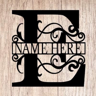 AJD Designs Personalized Last Name E Door Hanger - 20" Metal Monogram Door Hanger- Metal Last Name Sign - Split Letter Monogram - Initial Door Wreath - Last Name Wall Decor - Metal Wall Decor - Gift
