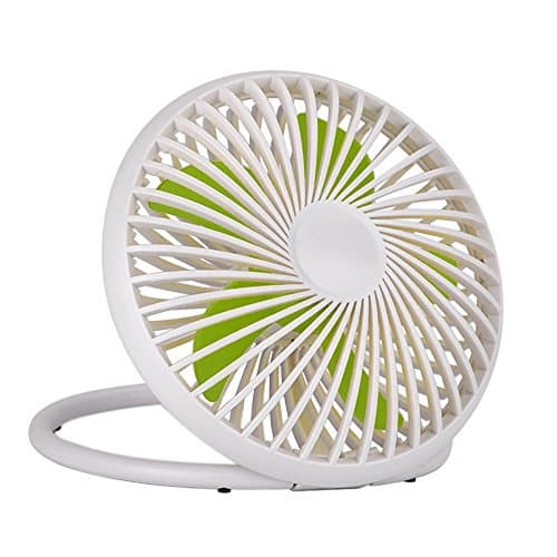 HONKYOB 6 Inch Portable USB Powered Desk Fan Personal Cooling Fan,Small Table Fan Cooling Fan with 2 Speed & Adjustable Height,Great for Desktop Office Travelling Camping Fishing Home(White)