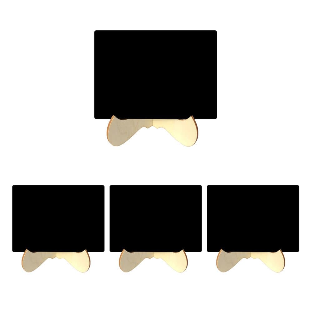 Mehrondo 4 Pieces Card Stand with Plastic Blackboard Sign TKB001 with non-porous surface in size DIN A7