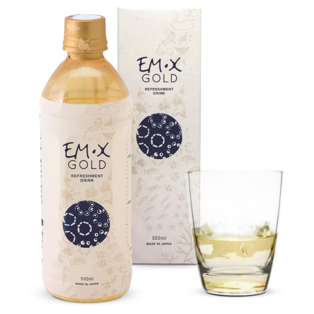 TeraGanix EM-X Gold Prebiotic | 500mL | Immune Support Drink - Fast-Absorbing and Nutrient-Rich Liquid Formula With Nigari, Yeast Extract, Calcium Carbonate and Molasses | Balance pH & Protect Organs