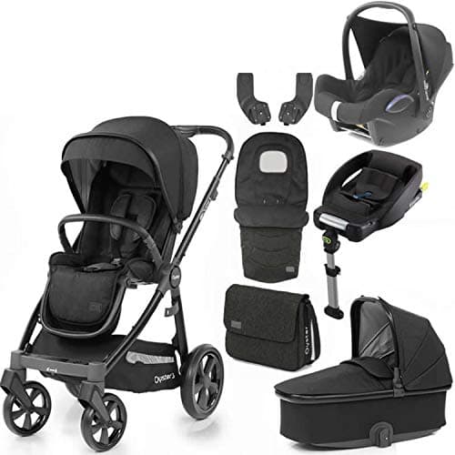 Babystyle Oyster 3 Noir with Carrycot Bag footmuff Maxi COSI car seat & isofix Base