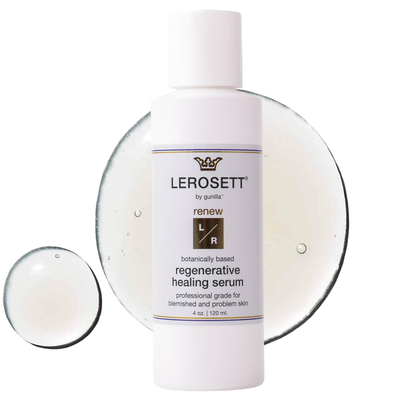 - LEROSETT Serum for Acne Scarring Healing, Pimples, Redness, Breakouts, Blemishes, Hydrate & Soothes Irritated Skin, Natural Serum. Spa-Grade, Plant Based, Concentrated - 4 oz