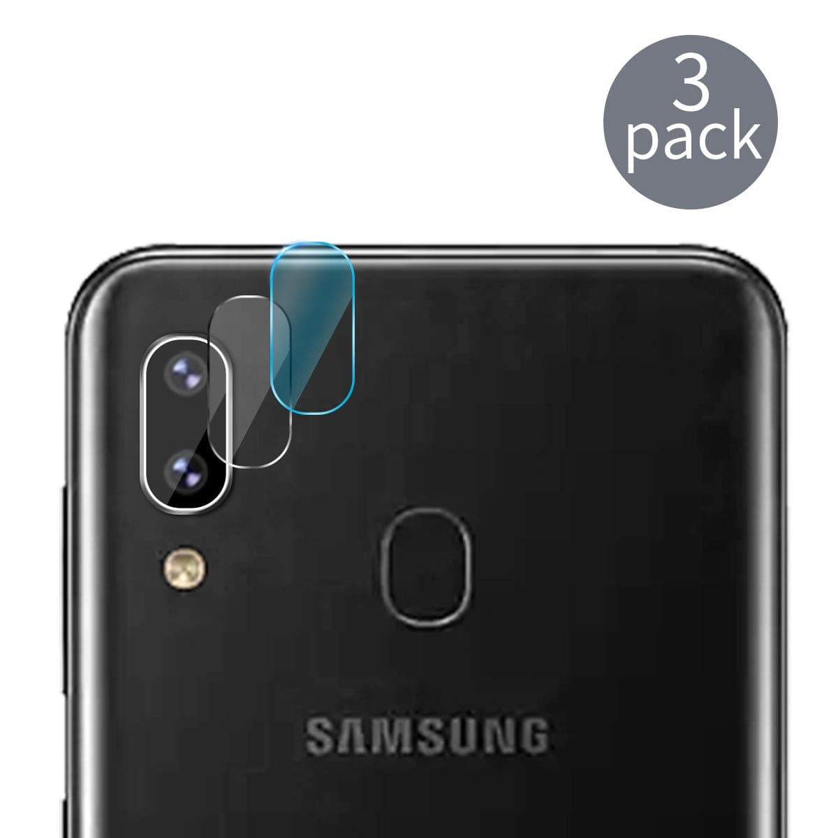 Rancase Compatible Galaxy A20 Camera Lens Protector,[3 Pack] Transparent Clear Thin Camera Tempered High Definition Camera Lens Protector for Samsung Galaxy A20,Clear