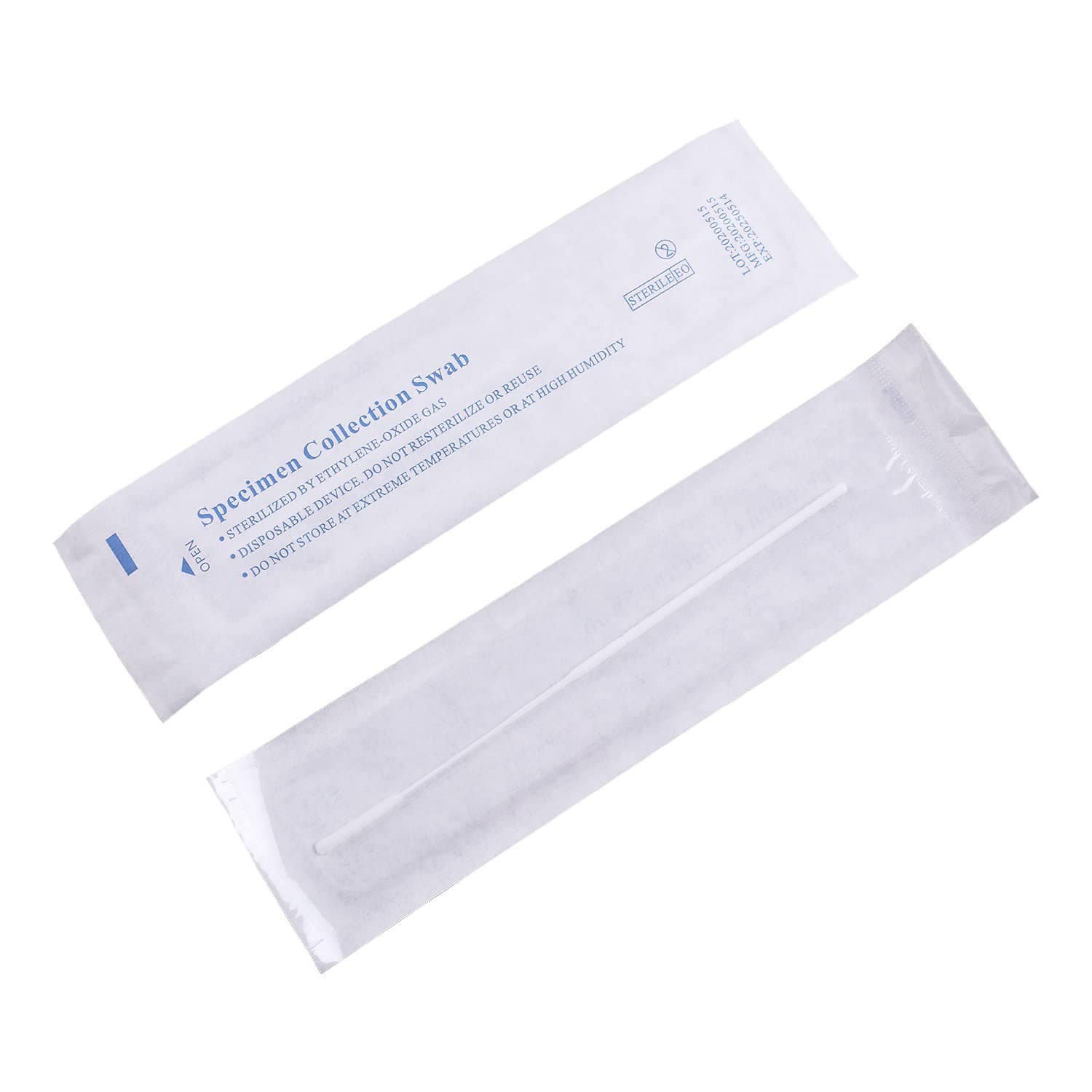 Nasal Swabs, 100 Pack Sterile Nasopharyngeal Swab Sterile Cotton Swabs Individually Wrapped, Nylon Flocking Tip Nasal Swabs for Sampling(Nasal Swab)