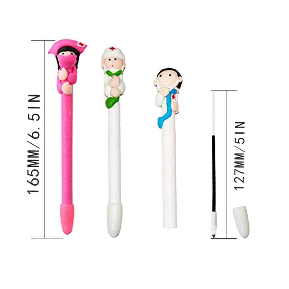 Nurse Pens, Doctor's Polymer Caly BallPoint Pens Cute Novelty Lovely Cartoon for Writing Stationery School Office Supplies or Nurse's Day,Christmas (20pcs)