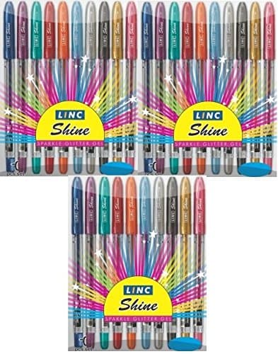 Shine Sparkle Glitter Gel Pen - Pack of 3 (30 Pens) Glitters Gel Pens - Genuine buy with E-Retail Deals