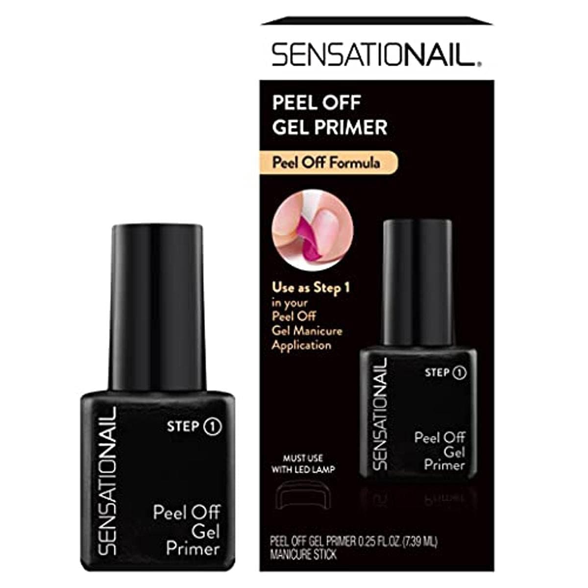 Sensationail Peel Off Gel Primer, Step 1, Easy Peel Off Formula, Removes Polish In Seconds, Vitamin E Infused, Air Dry, No Acetone Or Tools Needed, Clear, 7.39ml/0.25 Fl Oz