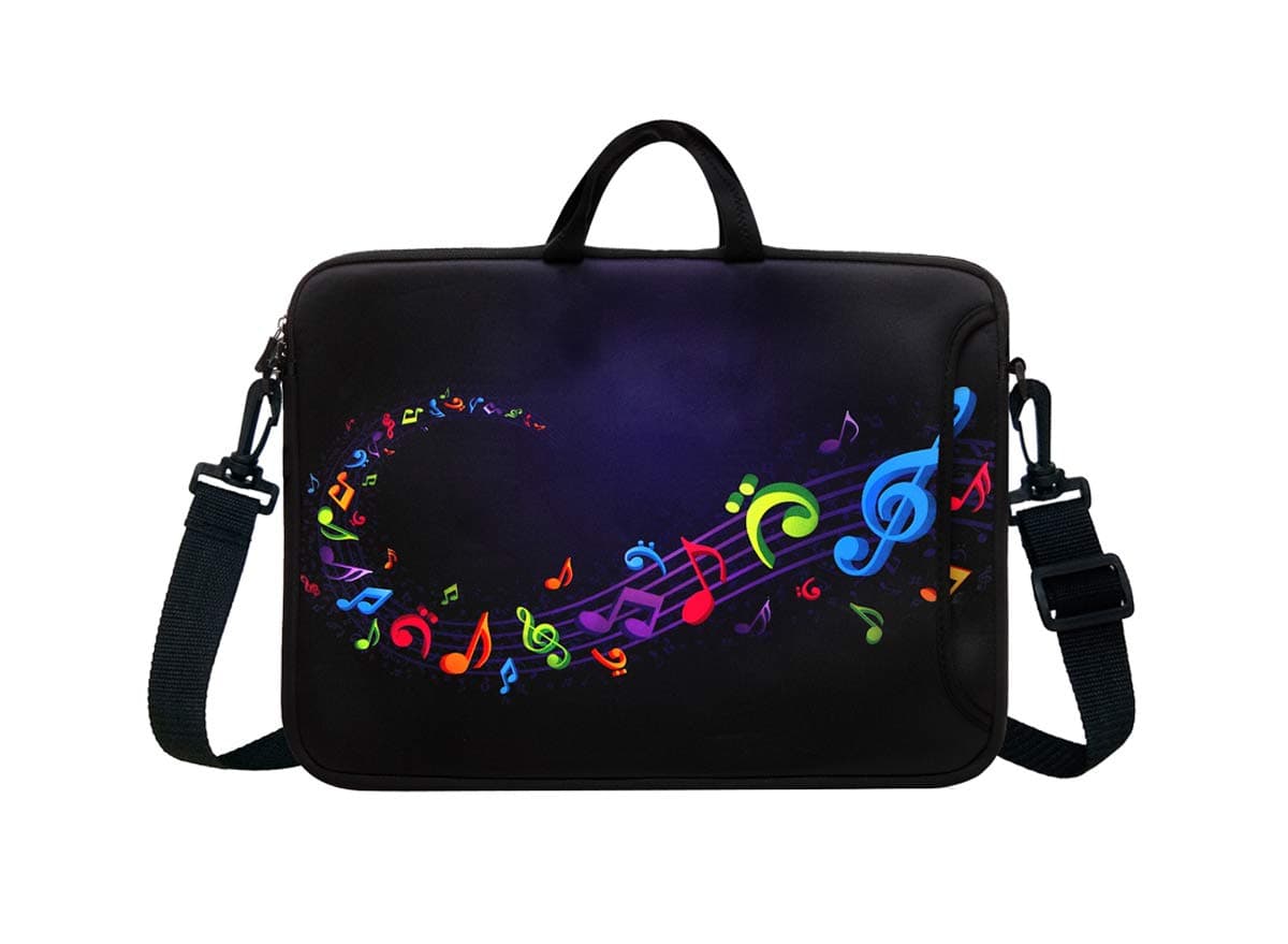 11.6-Inch to 12.5-Inch Neoprene Laptop Shoulder Messenger Bag Case Sleeve for 11 11.6 12 12.5" Inch Chromebook/Tablet/Notebook/Macbook Pro/Air (Musical Note)