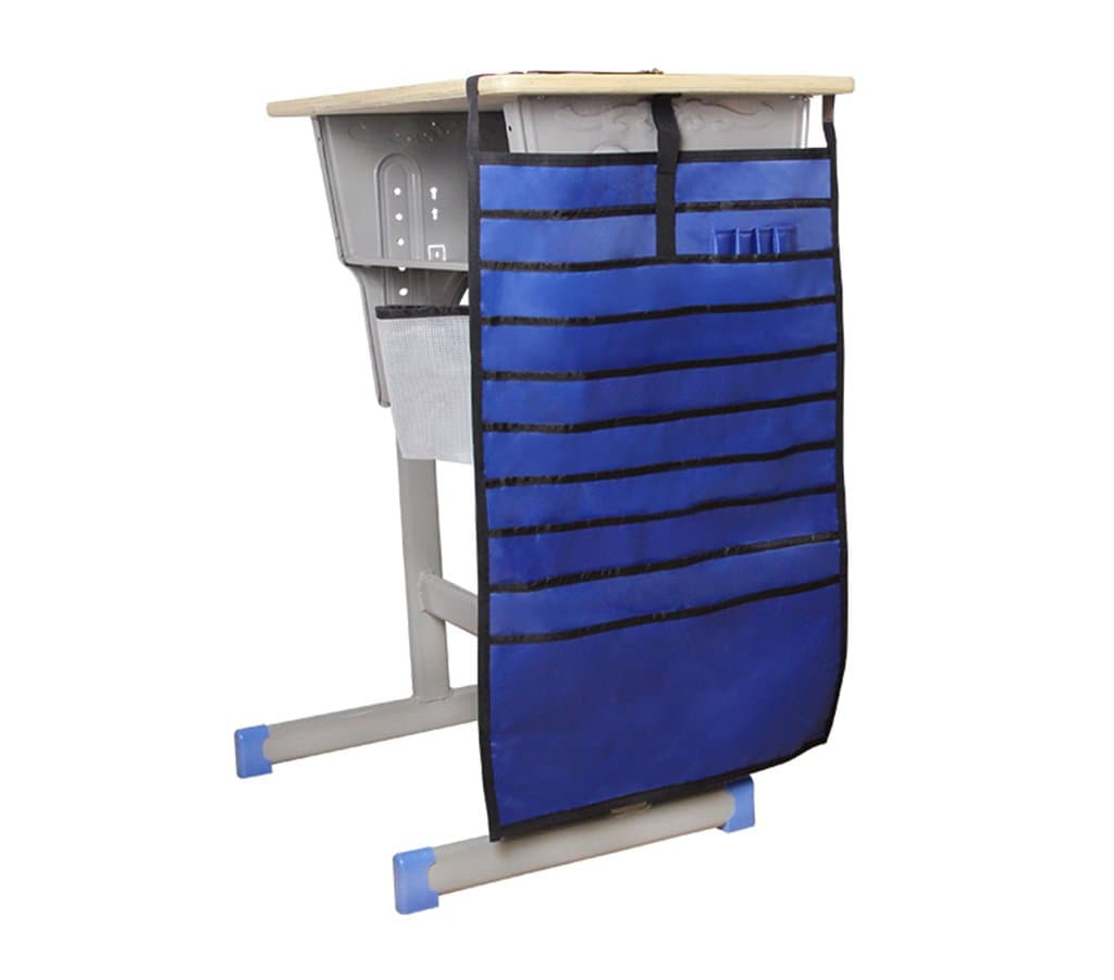 DFHHG® Student Book Stand 64 * 43 Cm Desk Hanging Book Bag Black Brown Color durable ( Color : Blue )