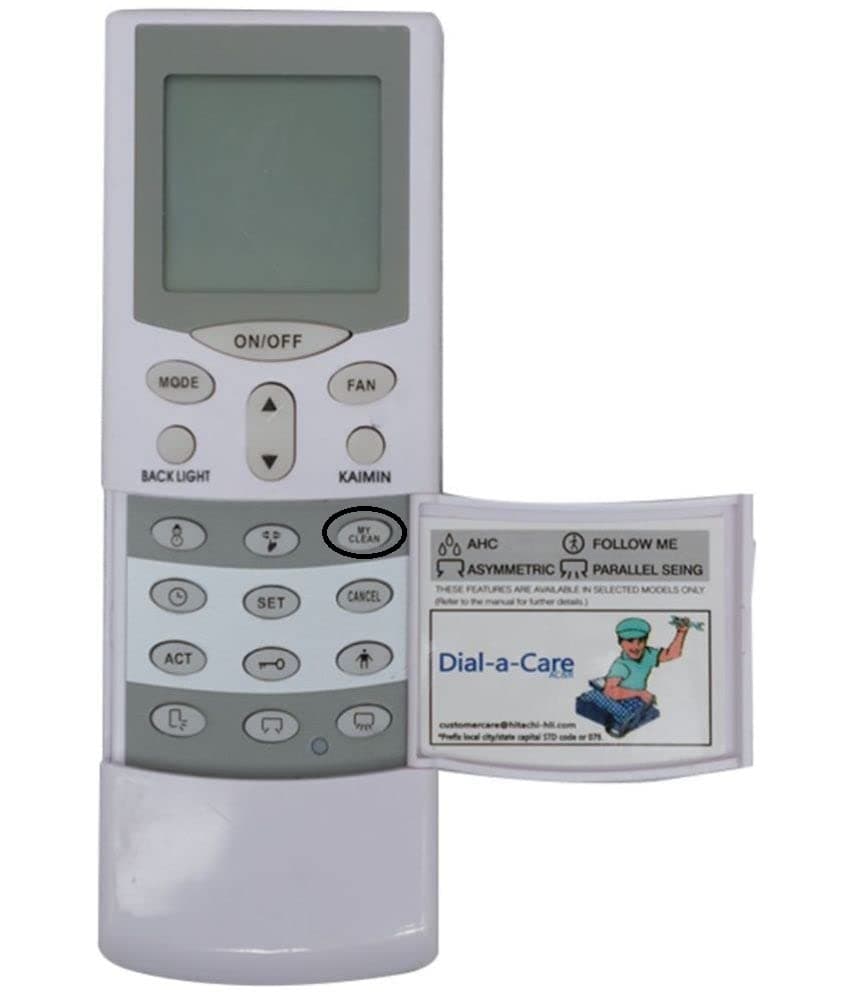 RAU318HUD RAS318HUD Remote Compatible for Hitachi Split AC Remote with Backlight & Remote Stand [ Hitachi 1.5 Ton AC Remote Original AC-68A ]