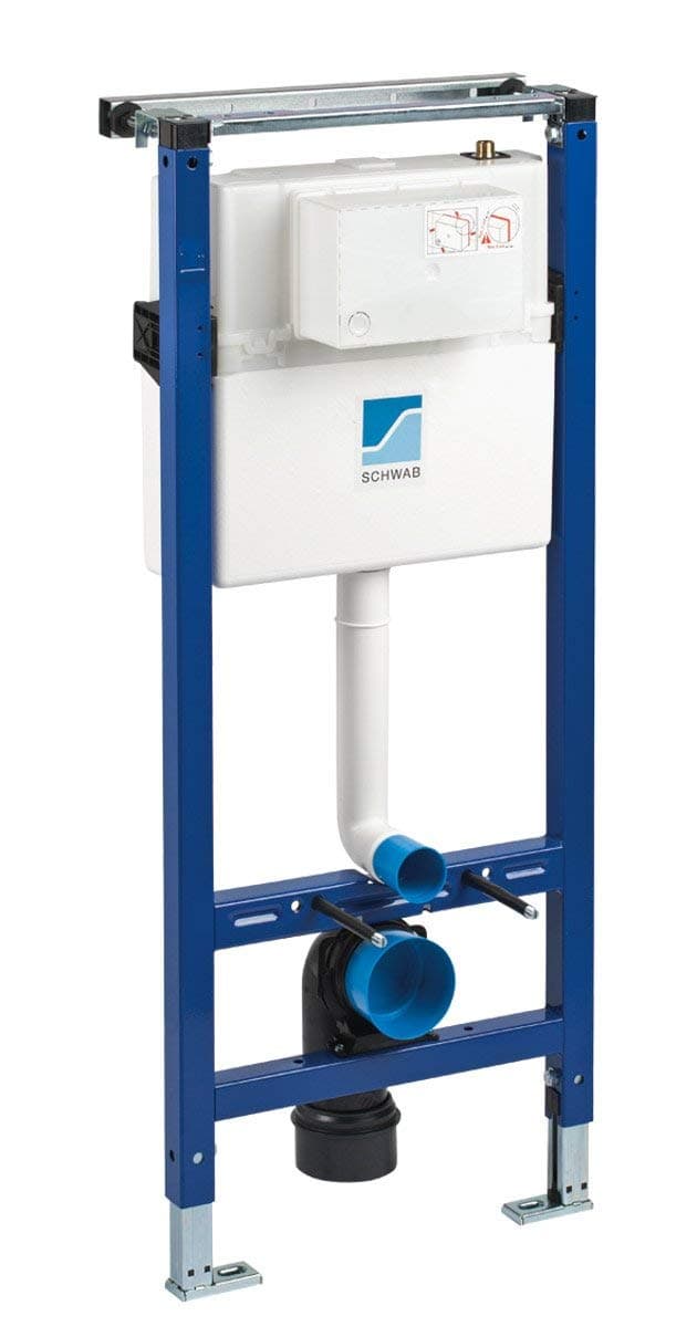 Schwab by Fluidmaster Concealed Wall Hung Steel Toilet Mounting Frame + Cistern