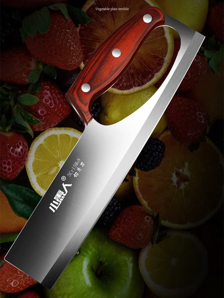 AtrauX Cleaver Knife -Razor Sharp Meat Cleaver Stainless Steel Vegetable Kitchen Knife, Multipurpose Chef Knife for Home and Kitchen (Style 2)