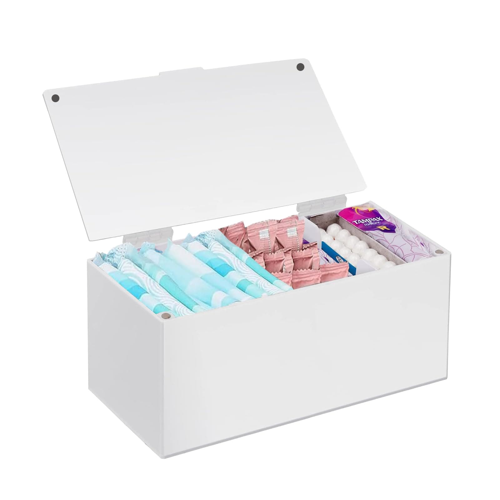 Acrylic Sanitary Napkin Storage Container, Pad and Tampon Organizer for Period, Sanitary Napkin Dispenser, Sanitary Pad Tampon Storage Box For Woman Teen Girl, Pad and Tampon Organizer for Bathroom