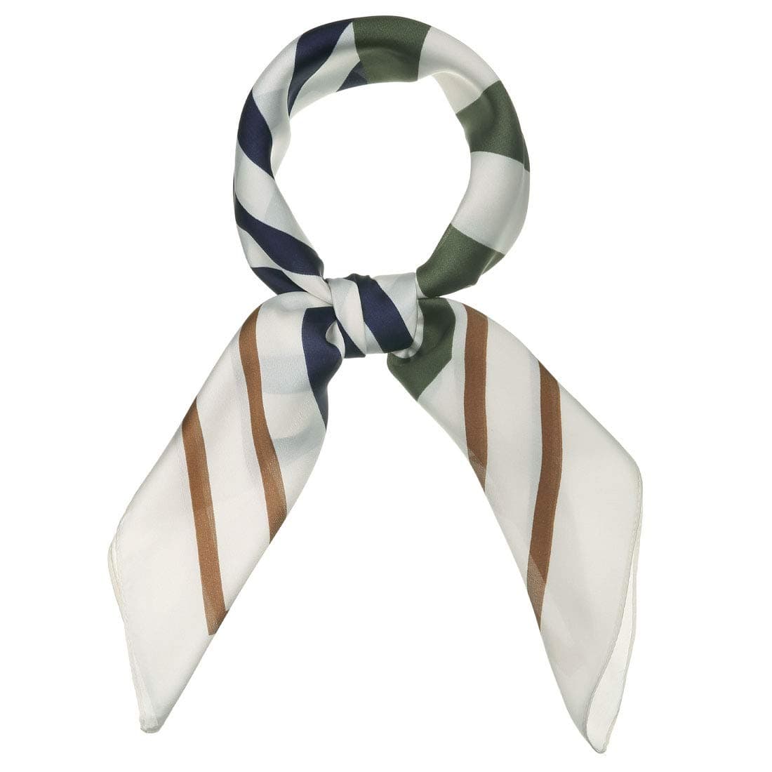 Allegra K70cm Stripe Print Square Scarves Kerchief Neck Head Scarf Neckerchief Headband for Ladies