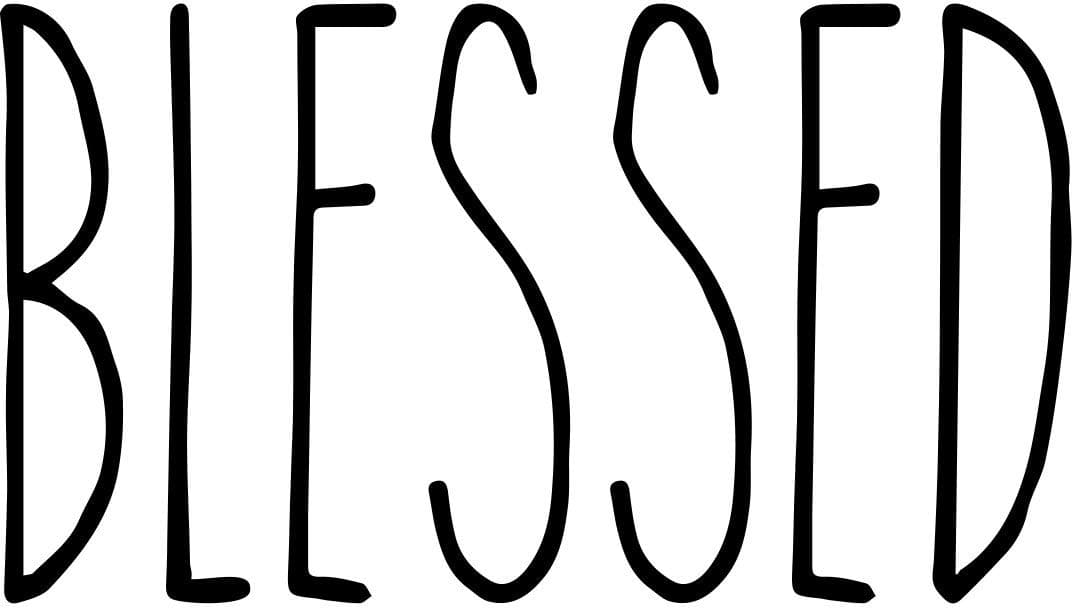 Vinyl Sticker Decal for Dishware Variety of Words to Choose from (Blessed)