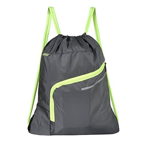 Saigain Men & Women Large Sport Gym Sack Drawstring Backpack Bag(Black,Grey,Mystic Grey,Stripe Static,Stripe Static Pink) (Grey)