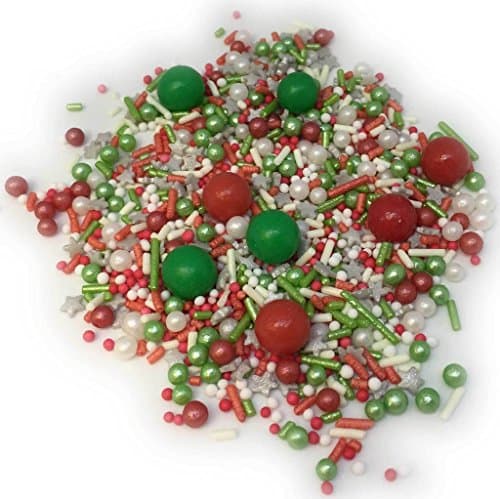 Merry Berry Christmas edible sprinkles for cupcakes by Sprinkletti