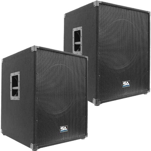 Seismic Audio - Aftershock-18Pair - Pair of Powered PA 18" Subwoofer Speaker Cabinets